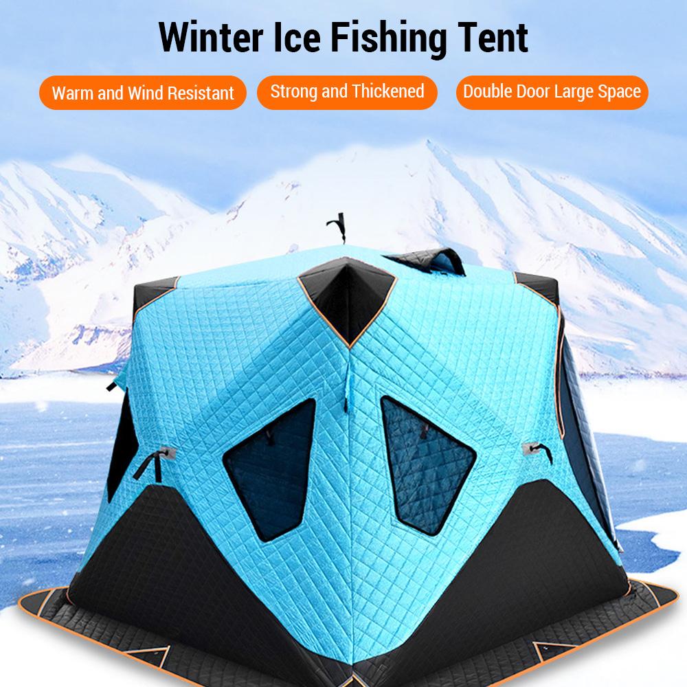 Tenda da Pesca sul Ghiaccio Spessa a 4 Strati Riparo da Pesca Invernale Tenda da Campeggio per Clima Freddo per 2 Persone
