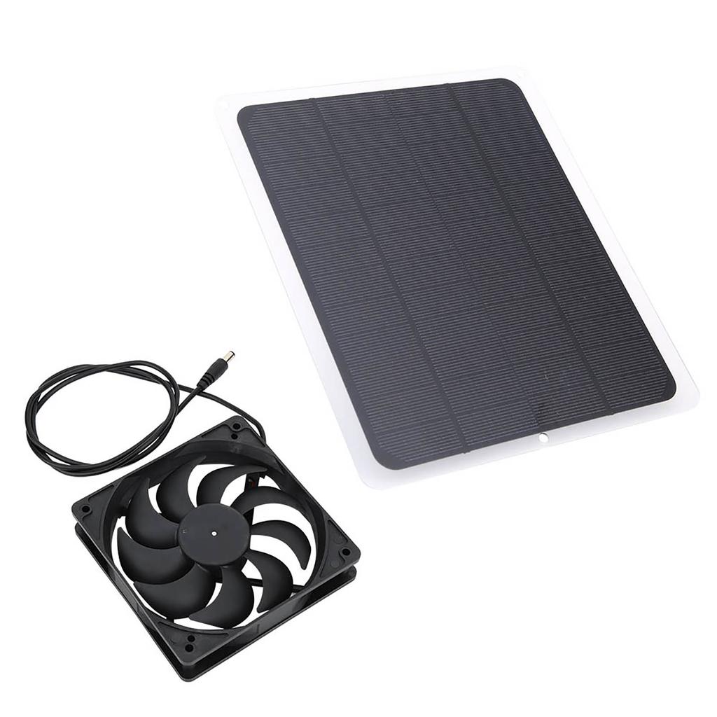Panel słoneczny 10W 12V Płyta do generowania mocy Ładowanie baterii Wyjście USB Zestaw wentylatora wyciągowego dla zwierząt