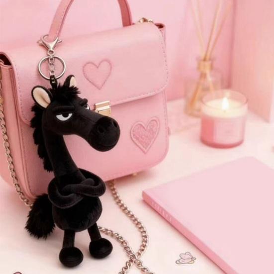 Pluszowy breloczek w kształcie konia, miękki aksamitny, 3D, wypchane zwierzątko, zawieszka, dekoracja do plecaka, torebki, kluczy, szafki