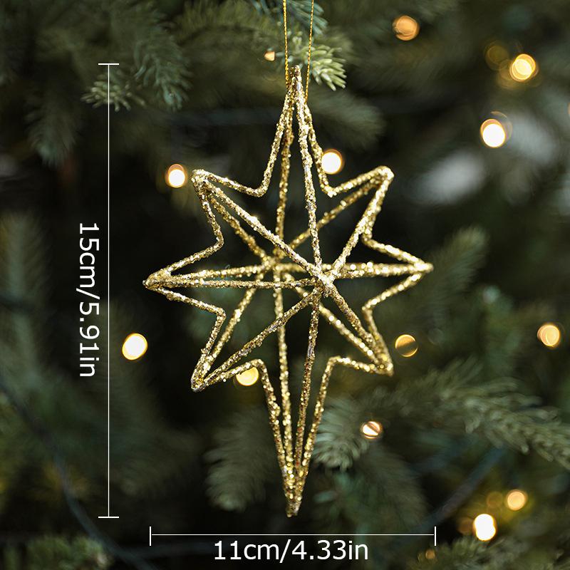 1PC Weihnachten Weihnachten Baum Hause Kinder Spielzeug Geschenk Weihnachten Neue Jahr Gold Hohl Metall Anhänger