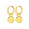 925 Sterling Silver Needle Vintage Square Round Pendant Earrings For Women Crystal Shell Geometric Earrings Fashion Jewelry