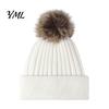 Cozy Knit Hats for Ponytails Winter Knitted Hat Women, Cold Weather Fleece Lined with Pom Breathable Warm Headwear Pom, Chunky Snow Hat, Soft