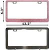 Pink Bling License Plate Frame for Women, Sparkly Rhinestone Handcrafted Crystal Premium Stainless Steel, Stainless Steel Car Accessories with