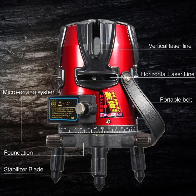 8 Line Professional Automatic Self Leveling Rotary Laser Level Beam Meter Portable Measure Kit
