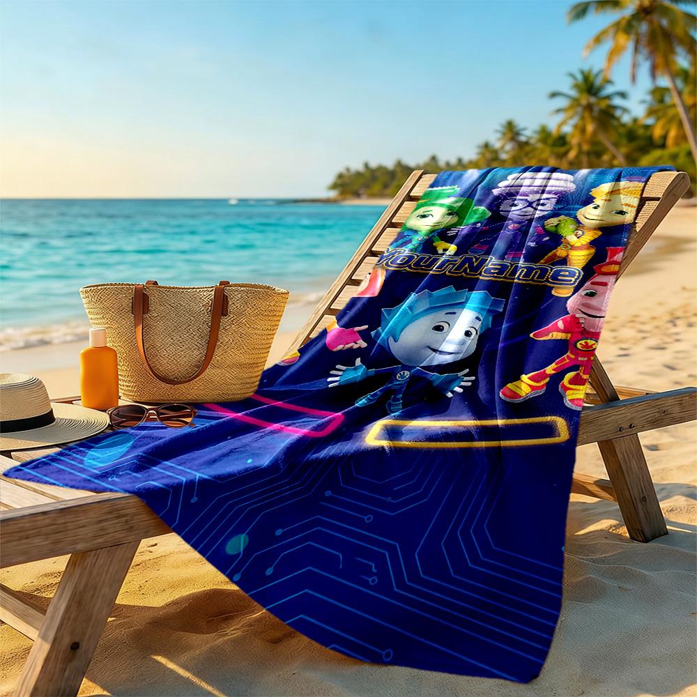 Fixies Customize Your Name Beach Towel Soft Durable Quick-Dry For Beach Bathroom Outdoor Swimming Pool Camping Picnic Yoga Diving Vacation Accessories
