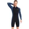 Costum de neopren pentru bărbați 1.5mm Shorty Costum de scufundare pantaloni scurți Scufundare corp întreg Fermoar frontal Skin de scufundare pentru surfing caiac