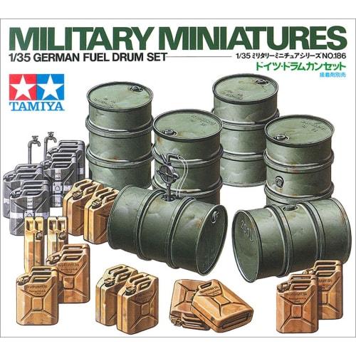 Tamiya 1/35 Military Miniature Series No.186 German Army Drum Can Set Plastic Model 35186