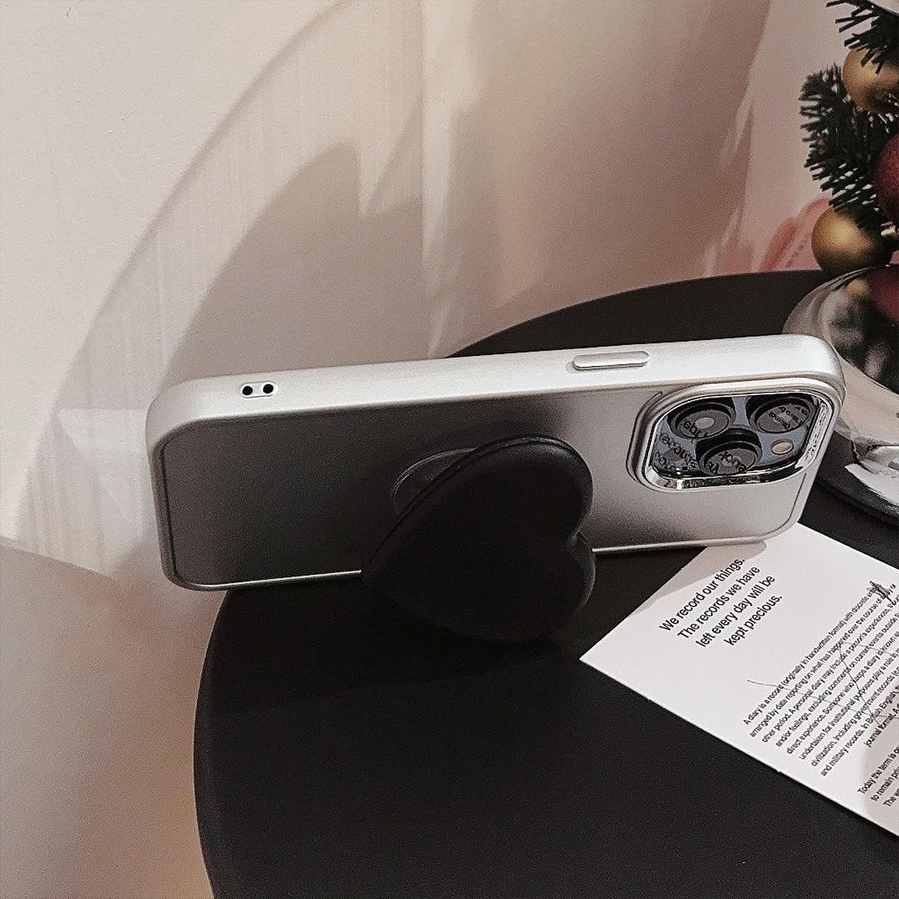 Black Love Stand 17promax Mobile Phone Case Apple IPhone 16 High end Sense 11 Suitable for 12 Electroplating 15 Soft