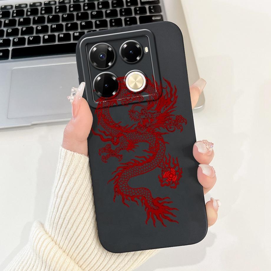 For Infinix Note 40 X6853 / Note 40 Pro 4G 5G / Note 40 Pro+ Plus Case Cover Liquid Silicone Soft TPU Cool Style Cartoon Fundas