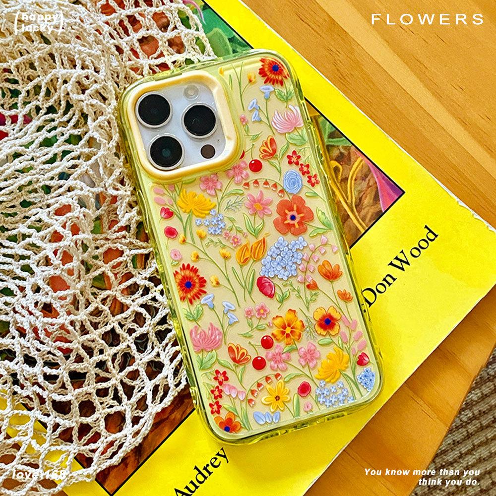 Full Screen Flowers Suitable for IPhone16 Mobile Phone Case Apple 15 Protective Case 14pro Anti fall 13 Small Clear 12 Hard