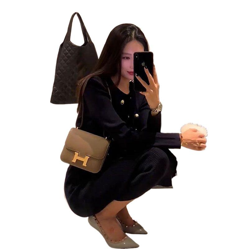 2025 Autumn/Winter Women's Chic Black Dress Set