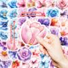 50PCS Aesthetic Watercolor Flower Stickers, Cute Floral Waterproof Graffiti Decorative Journal Stickers