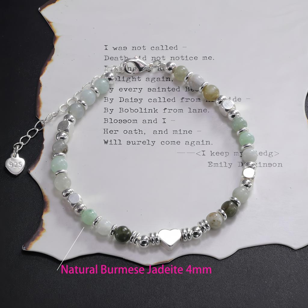 925 Silver Double Love Heart Hollow Round Beads Bracelet Female Fashion Romantic Jewelry Classic Adjustable