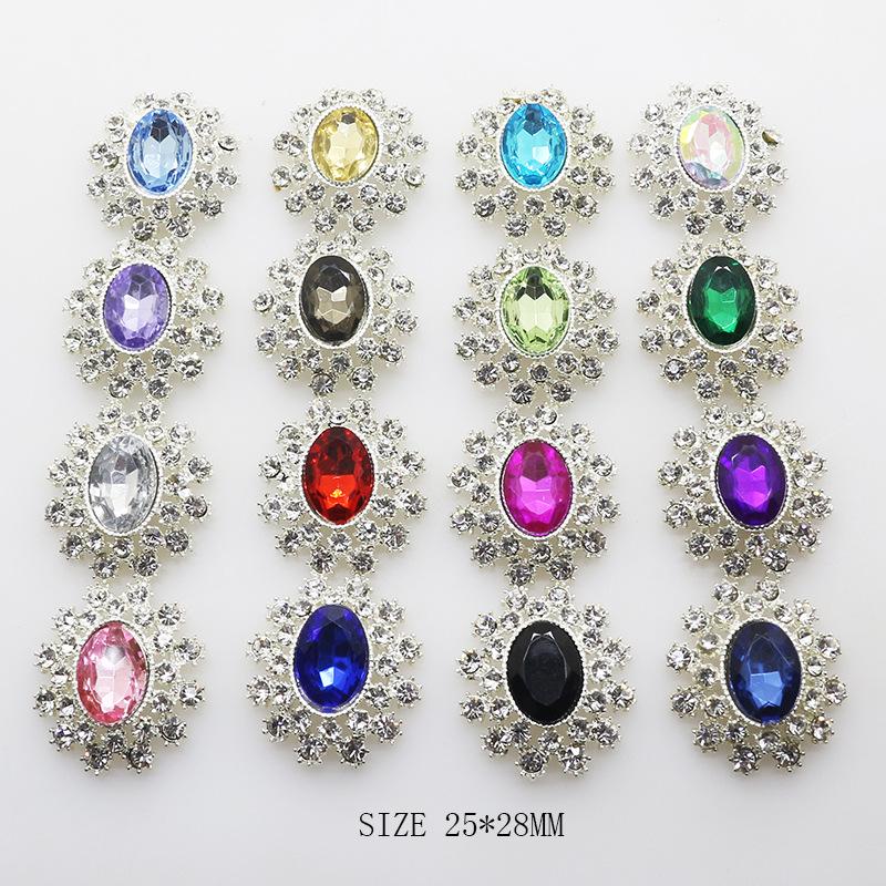 25x28mm Korean Alloy Rhinestone Acrylic Scarf Buckle Brooch
