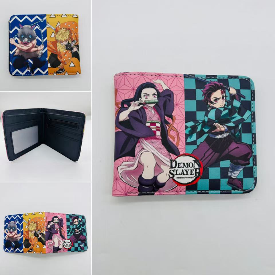 Japan cartoon comics Demon Slayer Short Fold Wallet Cartoon Coin Purse Suitable for Students 0006