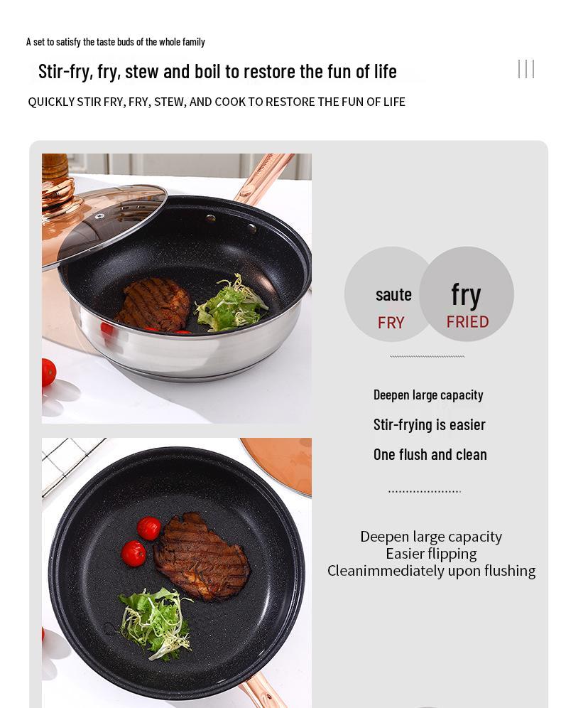 12-Piece Stainless Steel Cookware Set: Thickened Stockpot, Non-stick Frying Pan, Hot Pot, and Special Pot
