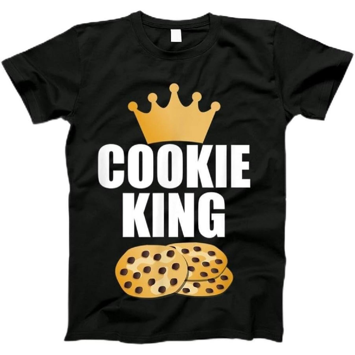 Футболка Король Печенья Любитель Еды Шоколадная Крошка Пекарь Подарок на День Рождения Футболка Футболка, Майка, С Длинным Рукавом, Свитшот, Худи для Мужчин, Женщин, Детей S разноцветный