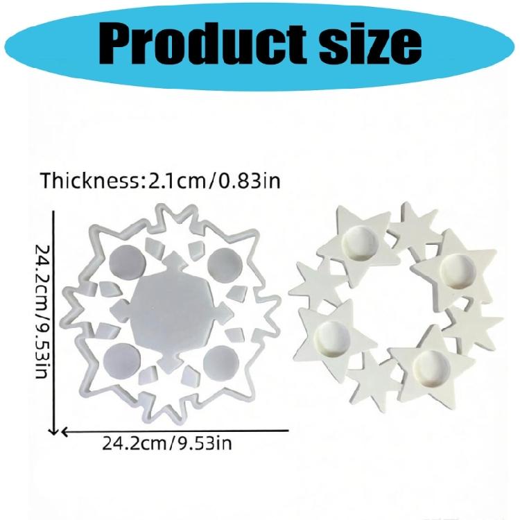Holiday Star Candle Casting Mould, Flexible Construction Supports Removal While Center Posts Shape Openings Within the Christmas Design