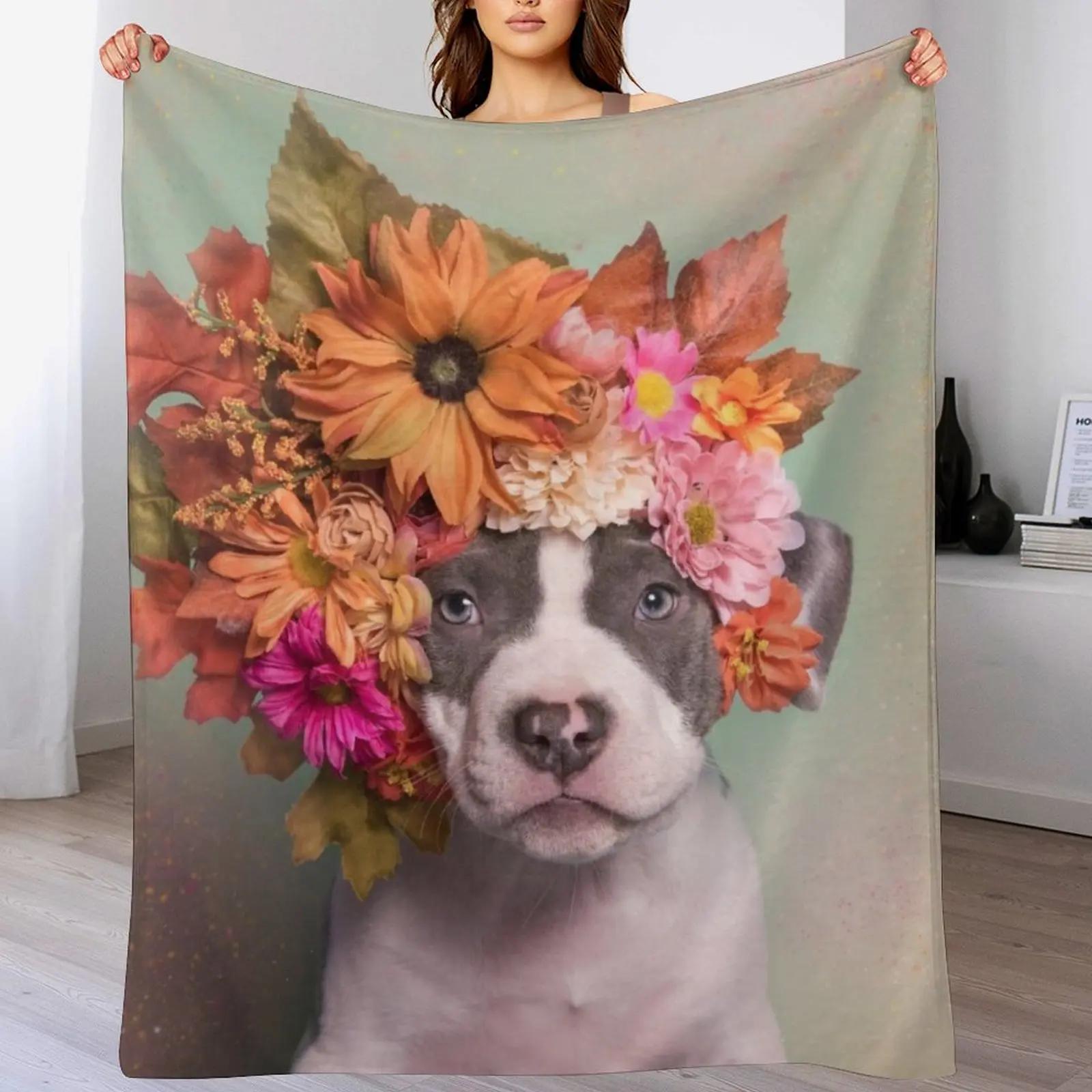 Flower Power Doublon Throw Blanket Soft Solid Color Blanket for Couch Bed 102x76cm(40x30in)