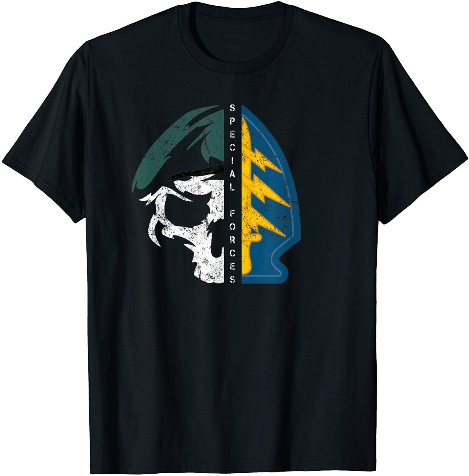 Men tshirt Army Special Forces Green Beret Skull Patch Tee TShirt S