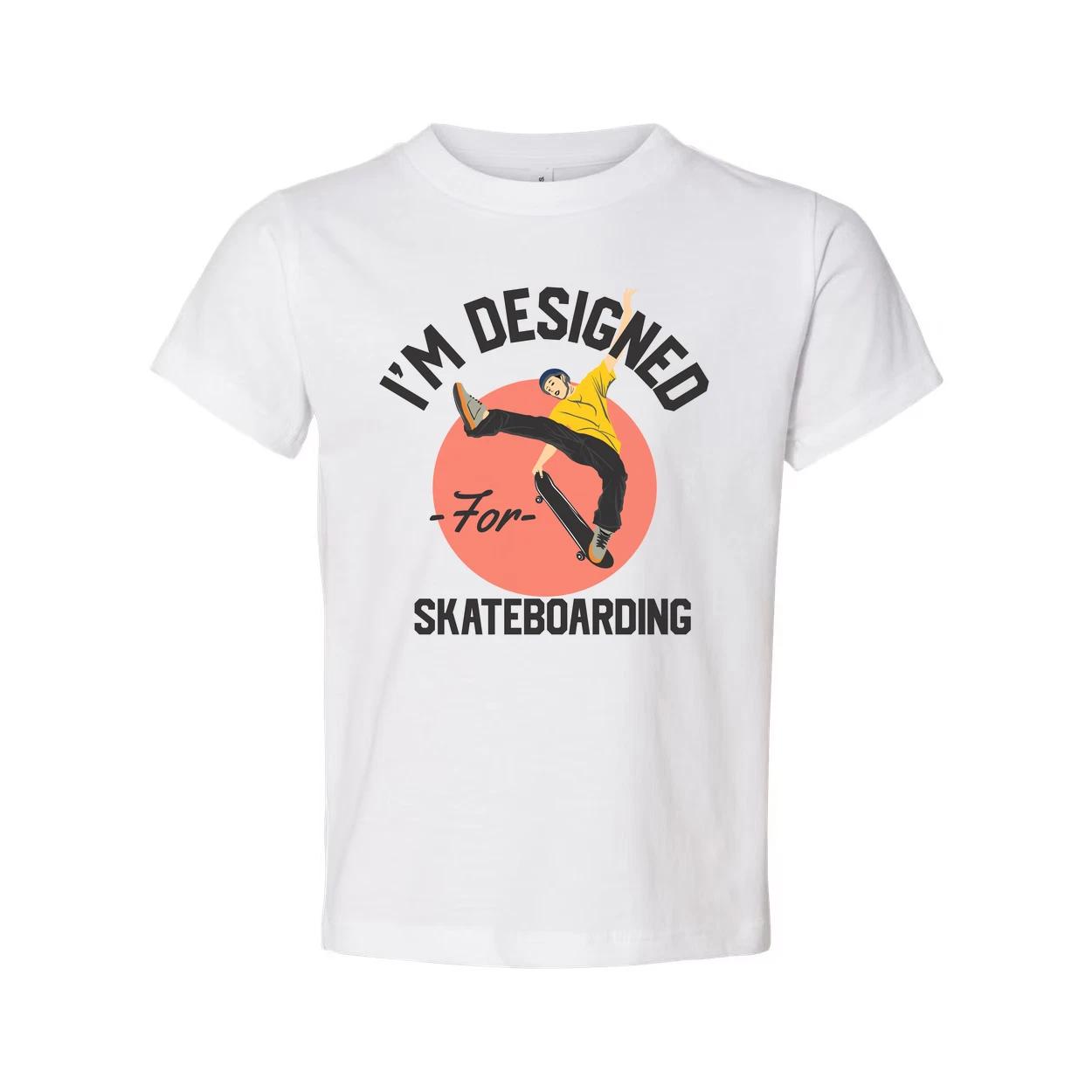 

Unisex Skateboarding Graphic T Shirt Featuring Skater Illustration Over Circular L