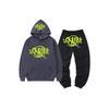SynaWord High Street Fashion Brand Suit Male Trend Hip Hoodie Syna Printed Sweater Suit