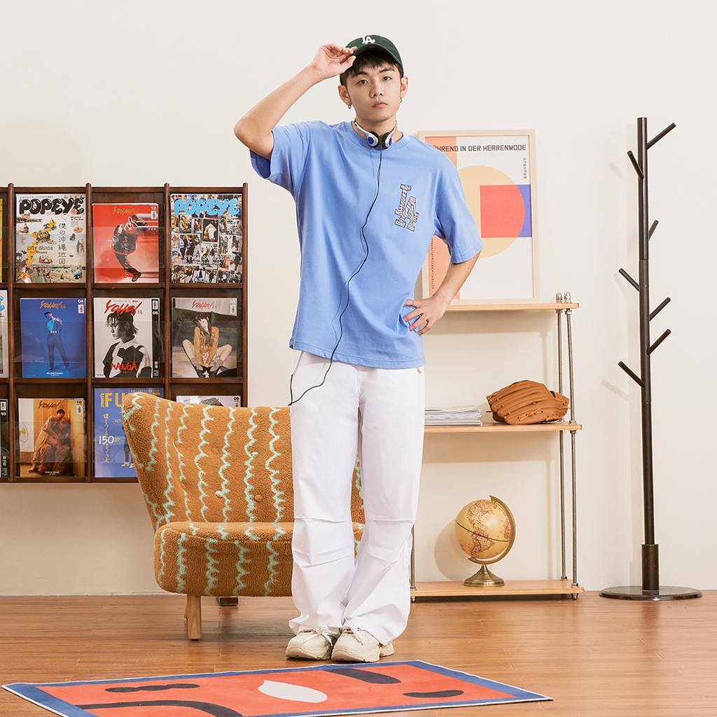 New MLB Set In Sleeve T Shirt Unisex Blue 3ATSO0233-07CBL