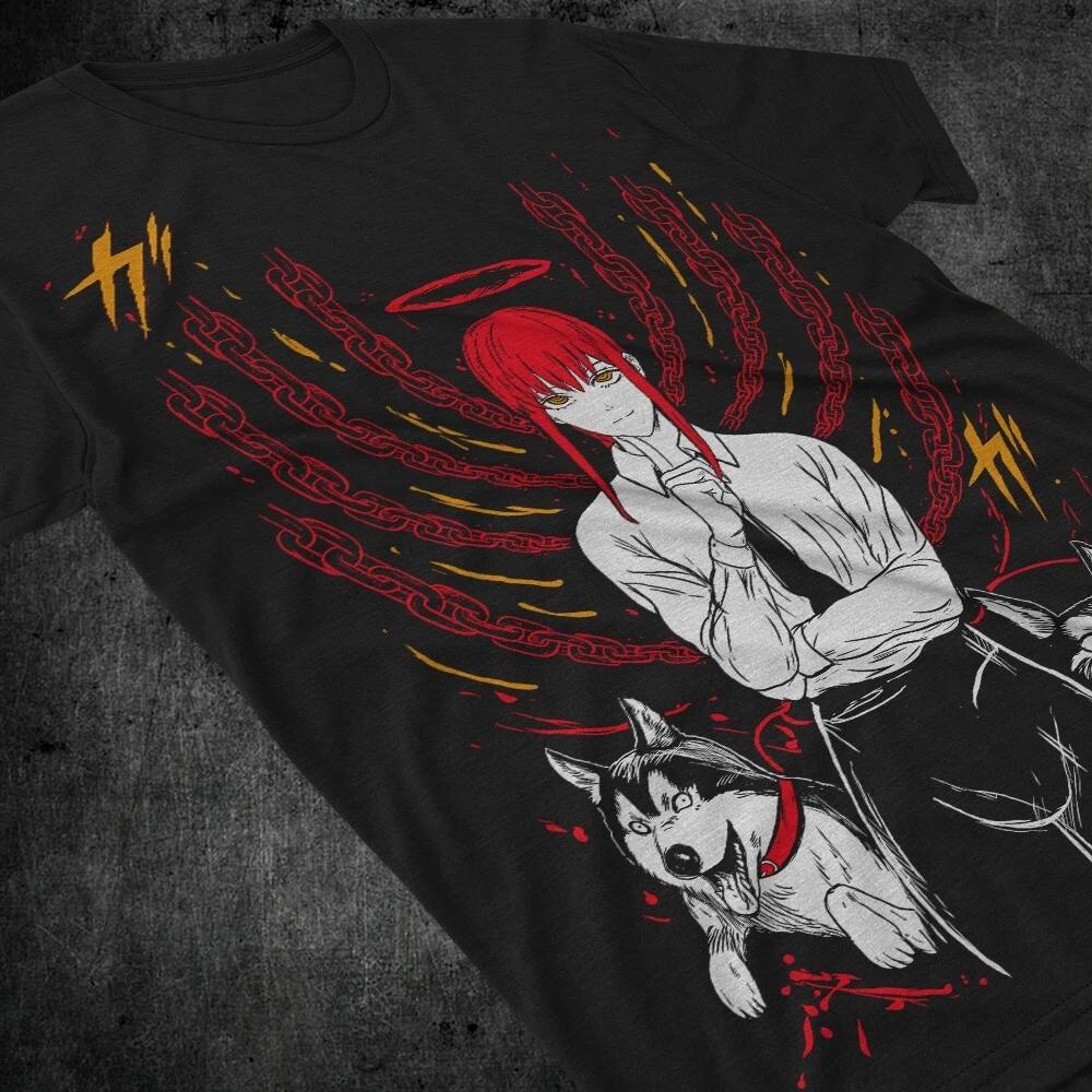 Chainsaw Unisex Makima Anime Art Black TShirt Japanese Anime Unisexga Gift S