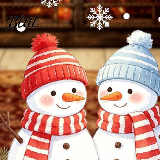 Decorative Snowman Window Scenes Christmas Static Glass Sticker PVC Waterproof Decals for Holiday Winter Decorations Home Decoration Snowflake