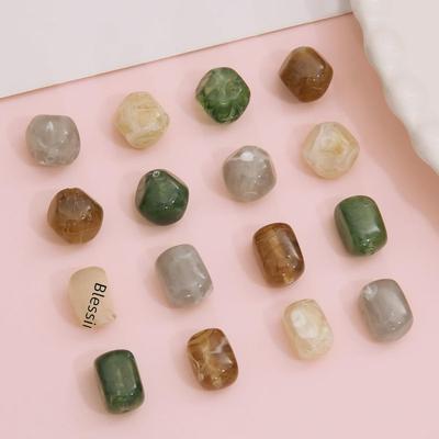 Koraliki okrągłe z żywicy imitującej bursztyn halo do tworzenia biżuterii DIY
