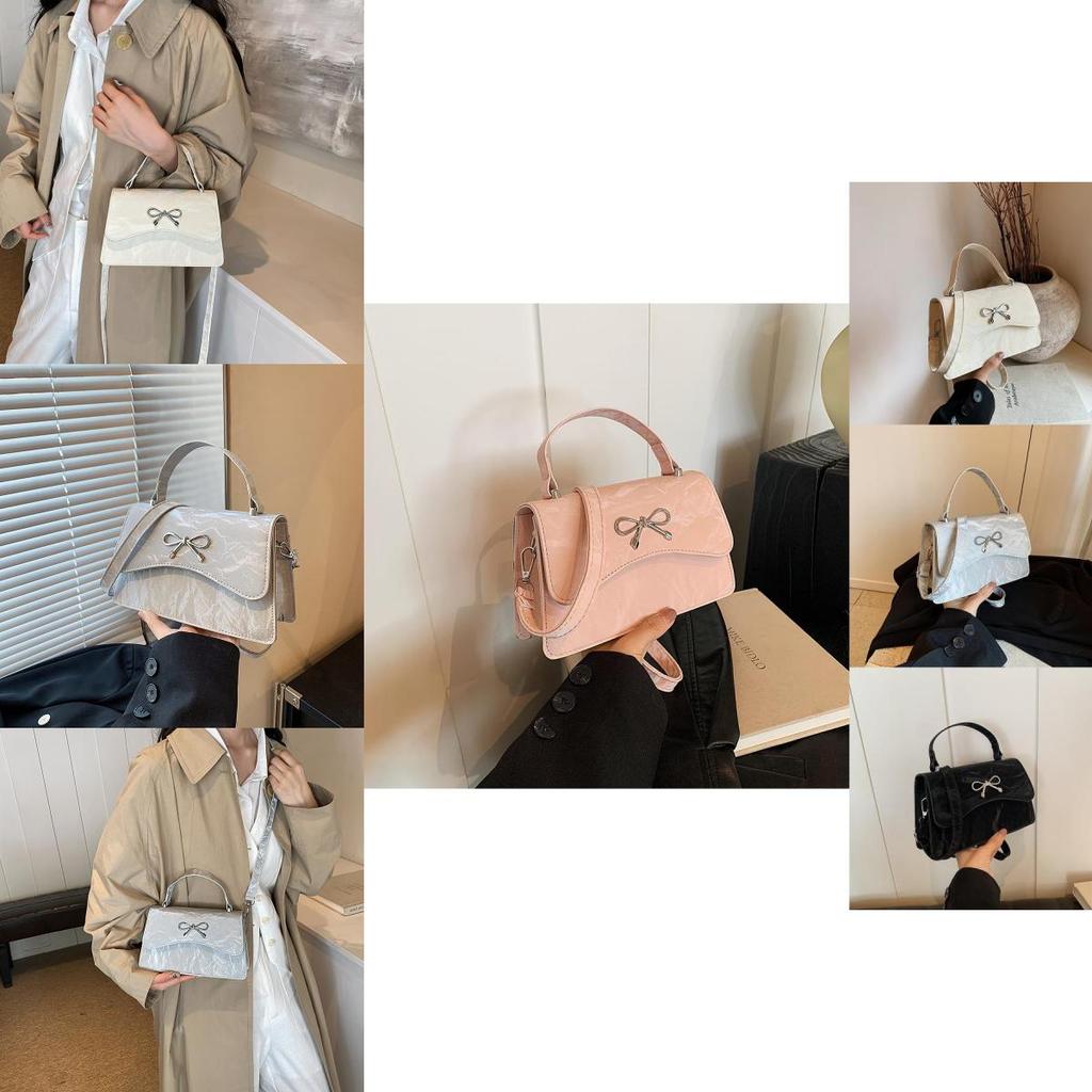 Elegant Bowknot Handbag For Women Chic Casual Small Square Shoulder Bag