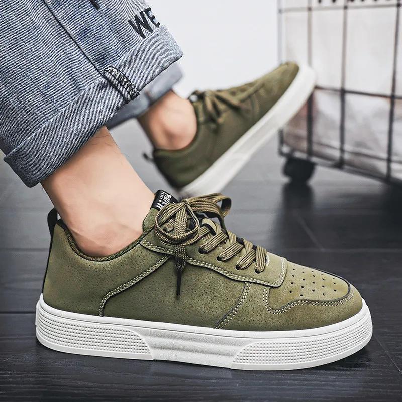 Cheap Green Man Urban Sneakers Big Size 48 Platform Men’s Skateboarding Shoes Harajuku Low Cut Male Skate Shoe Zapatos Hombre