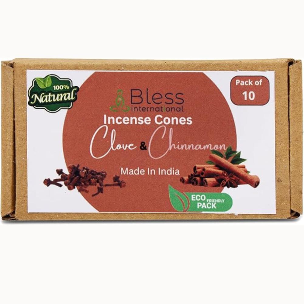 

Bless-International Clove and Cinnamon 100%-Natural-Incense-Conces Handmade-Harmony-Omocked-Organic-Free-Chemicals-для-Очищения-Расслабления-Позитива Pack Of 10 Cones