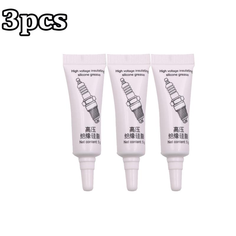 3pcs Car Spark Plug Insulating Grease High Voltage Insulating Ignition Coil Silicone Grease Temperature Corrosion Resistance