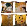 Gustav Klimt Oil Painting Cushion Cover Pattern Printed Pillowcase for Living Room Sofa Cushion Cover & Bedroom Decor