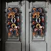 Halloween Swag Wreath for Front Door Scary Mesh Ribbon Boo Swag Garland with Bow for Party Wall Porch Decor