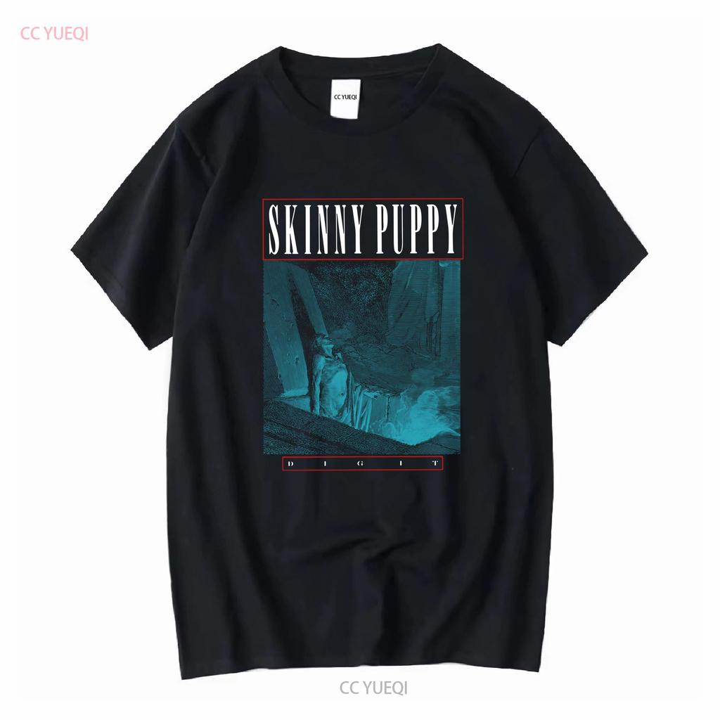 80s 90s Skinny Puppy Band T Shirt Long or Short Sleeves Vintage Washed Top For Everyday Wear Unisex Designer Clothes Slightly