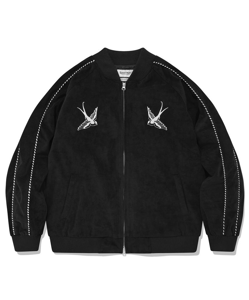 Saintpain Sp Velvet Swallow Souvenir Jacket - Black