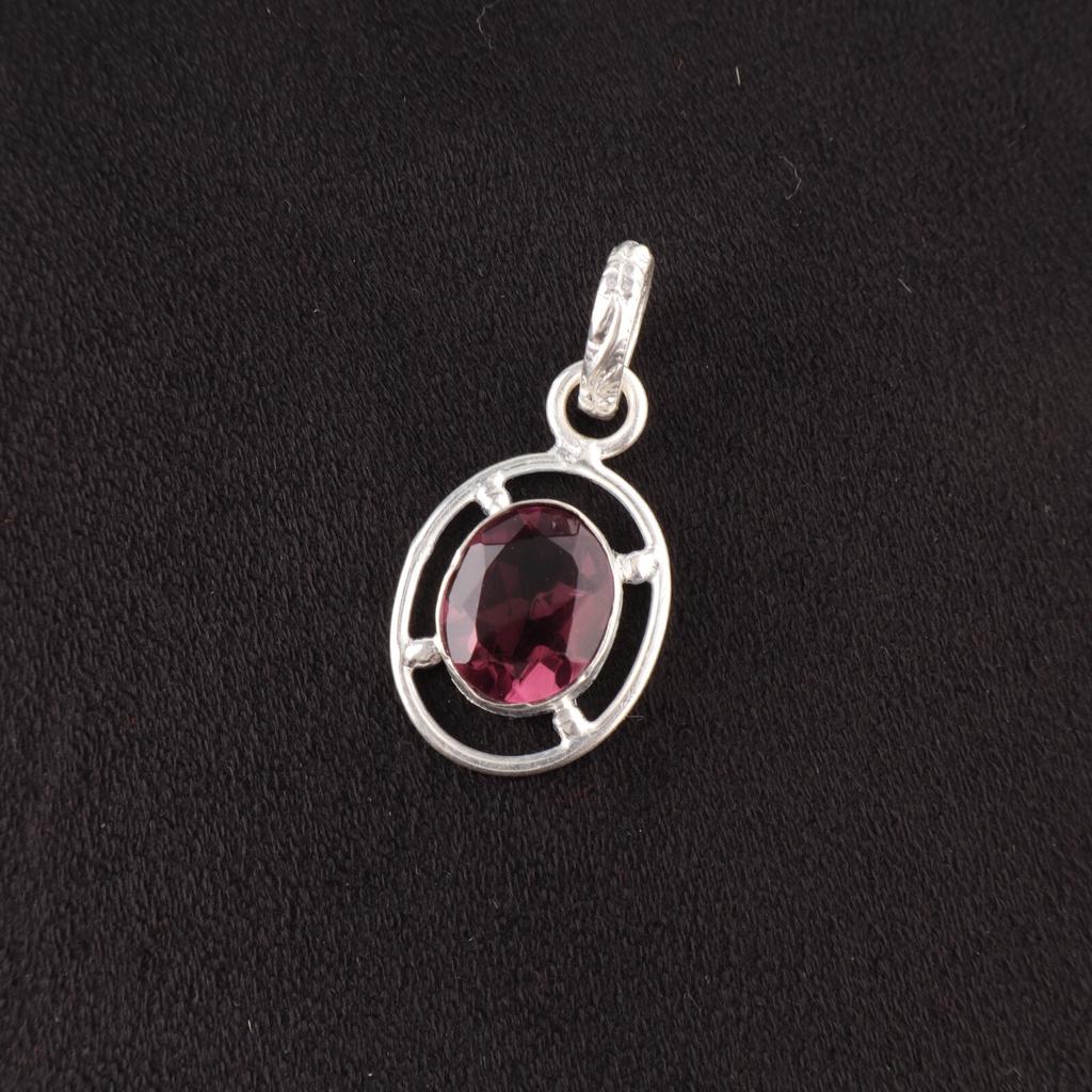 Natural Rhodolite Boho Anniversary Wedding Pendant Jewelry 925 Sterling Silver PP-6-49