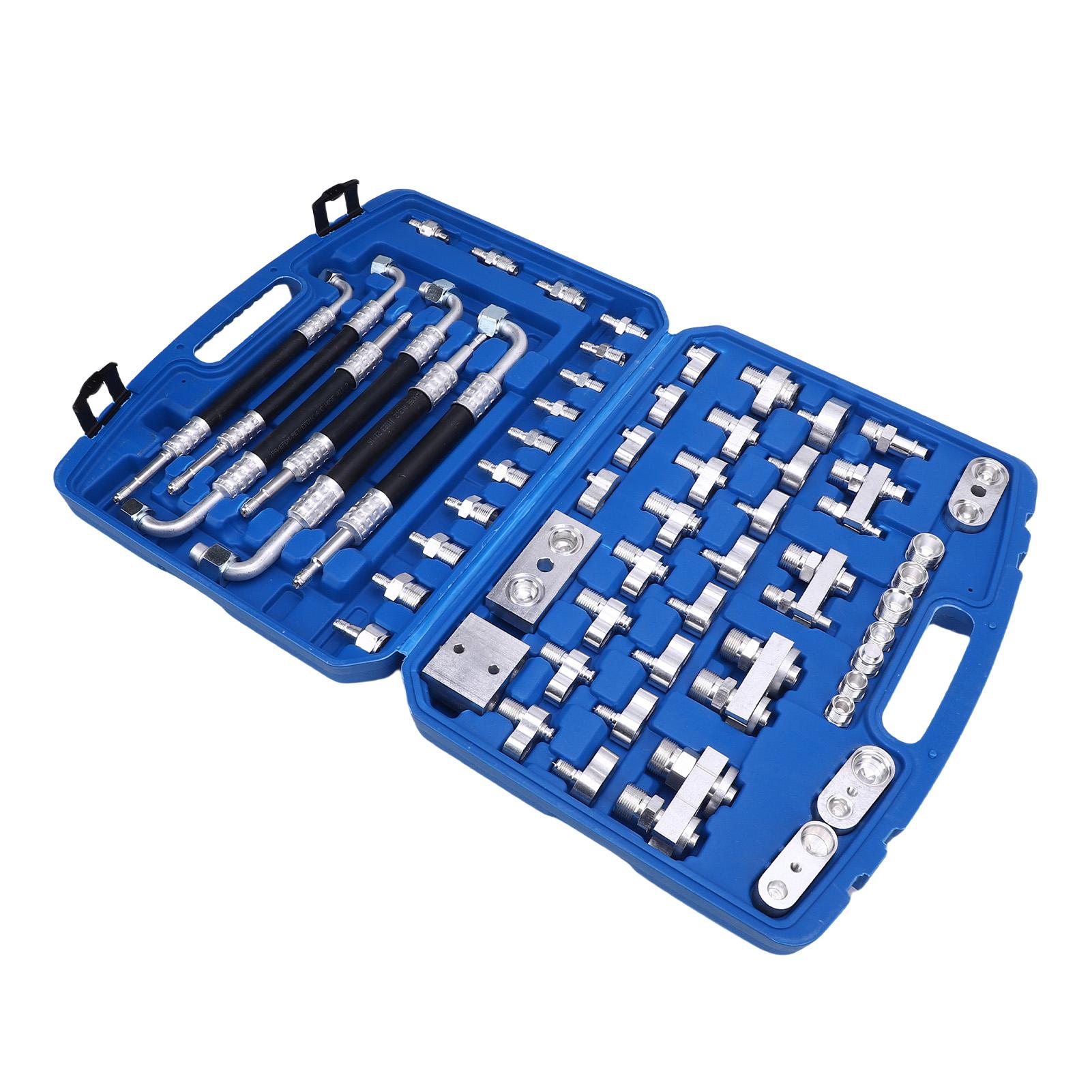 

56 шт. Набор для проверки герметичности автомобильного кондиционера Латунный инструмент для обнаружения утечек кондиционера Ремонтный комплект для автомобиля грузовика авто