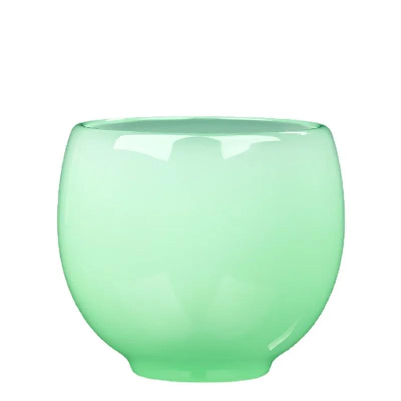 

Ru Qing Jade Porcelain-Ru Yi Cup Cha Wan 150ml Chinese Kungfu Glass Tea Cup Light Green Large Single Tea Bowl for Cha Hai 200ml