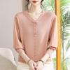 Fashion Casual V-Neck Lace-Up Knitwear Pullover for Women: Long-Sleeved Mother's Day Top