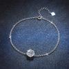 Moissanite Snowflake Bracelet: Women's S925 Silver Hexagram with One-Carat Stone, Exquisite Craftsmanship.