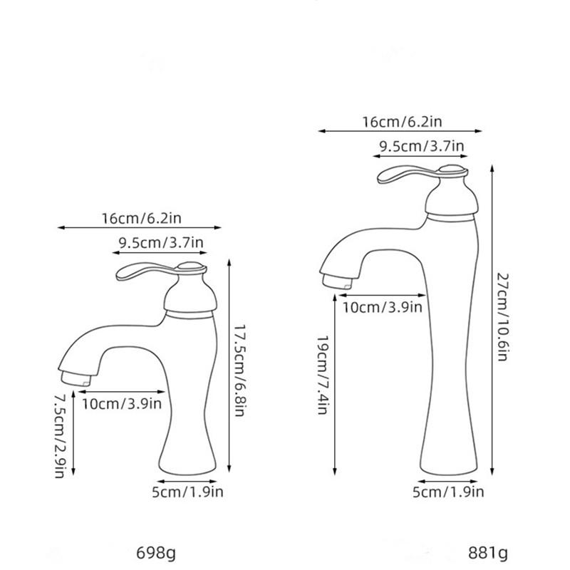 Antique Bathroom Faucet Basin Faucets Brass Hot & Cold Bathroom Sink Faucet Deck Mounted Lavotory Faucet  Mixer Water Tap