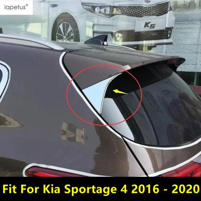 Auto Heckfenster Spoiler Seitenflügel Dreieck Panel Abdeckung Zierleiste Für Kia Sportage 4 2016 2017 2018   ABS Chrom Zubehör