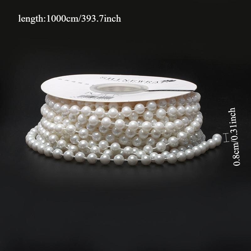

1pc Artificial Pearls Beads Chain Jewelry Making Beads Half-round Abs Cotton Line Chain Natural Craft DIY Wedding Decoration