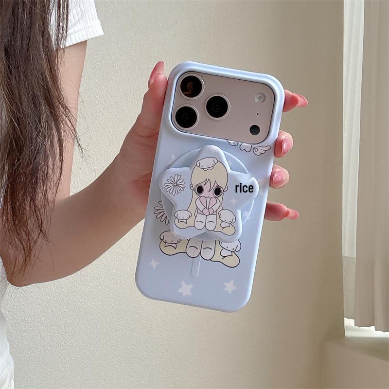 Big Head Dog Xiaoyu Magnetic Phone Case for iPhone 17/16 Pro Max/15 Pro - Japan Korea Star Edition