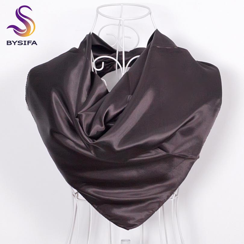 BYSIFA Ladies Plain Silk Scarves Trendy Fashion Accessories Spring Autumn Women Decorative Head Scarves New Purple Pink Scarves