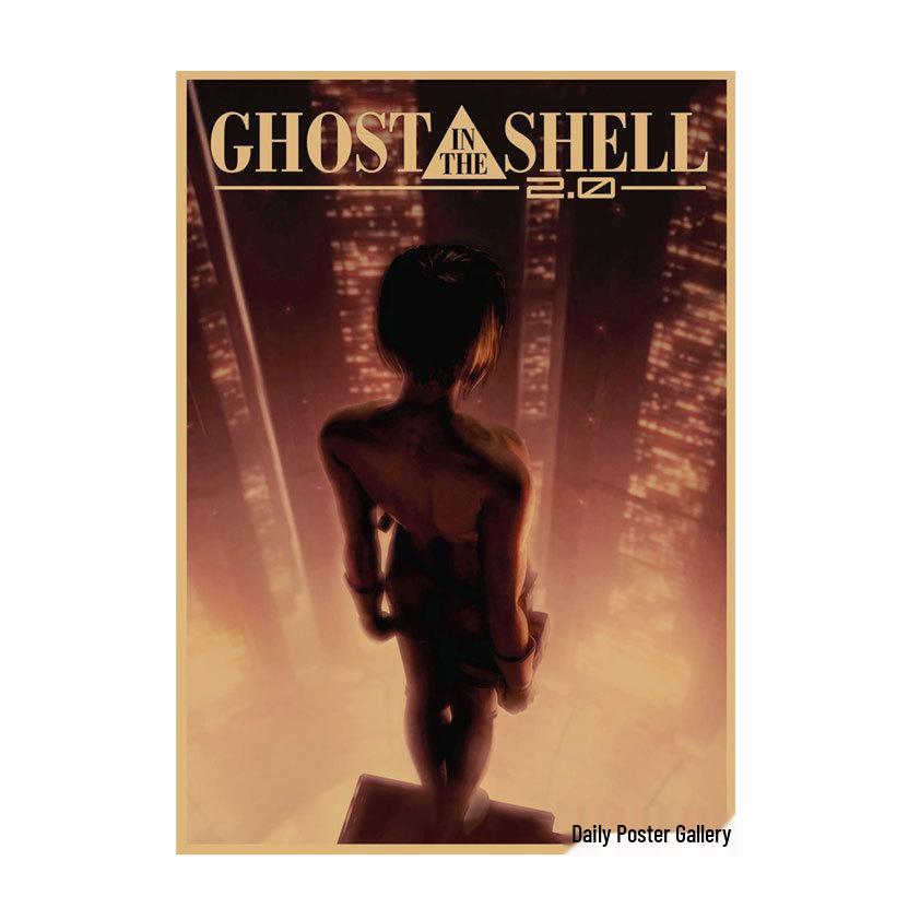 

Ghost in the Shell Retro Kraft Paper Poster - Japanese Anime Wall Art for Dorms and Bars 29.7X42cm (A3 size)