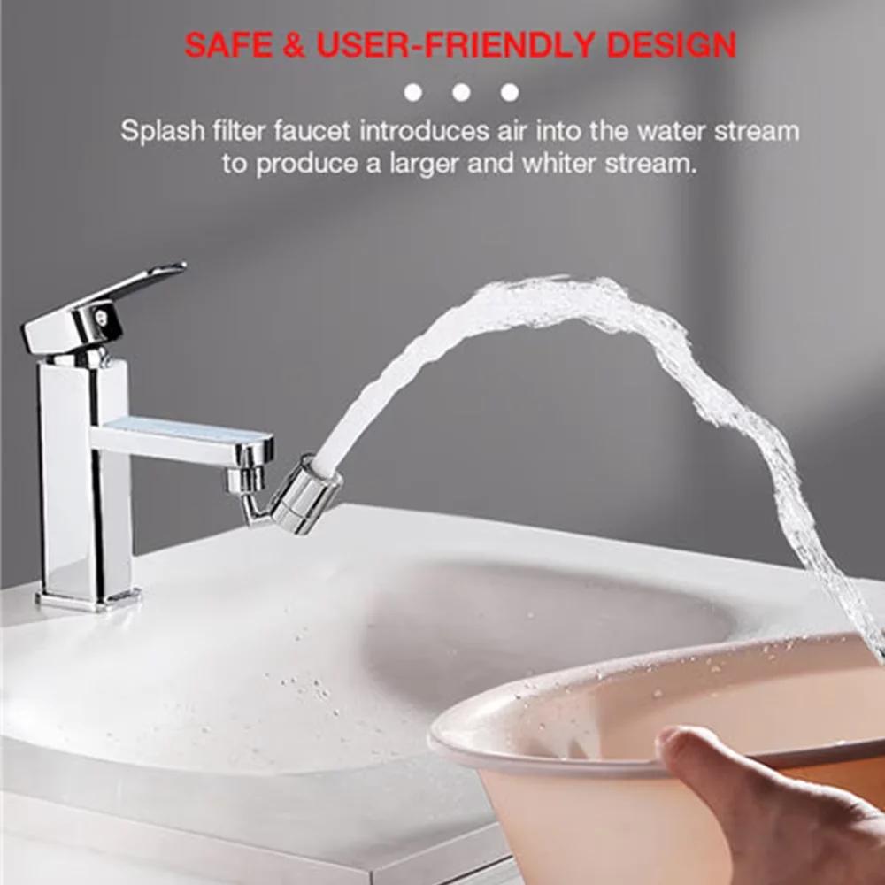 720 Degree Universal Tap Aerator Splash-proof Swivel Water Saving ABS Plastic Faucet Spray Head Wash Basin Tap Extender Adapter